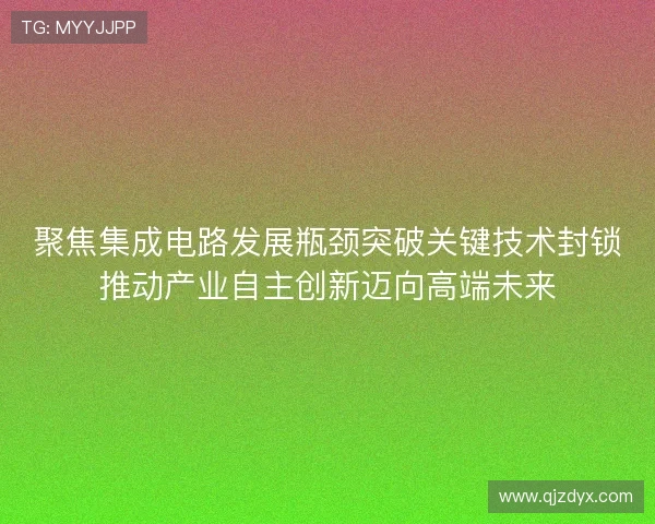 聚焦集成电路发展瓶颈突破关键技术封锁推动产业自主创新迈向高端未来